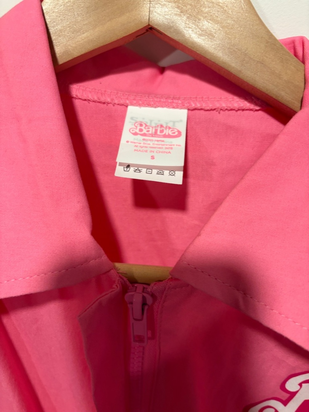 Barbie Hot Pink Zip-Front Collared One-Piece - Picture 2 of 4